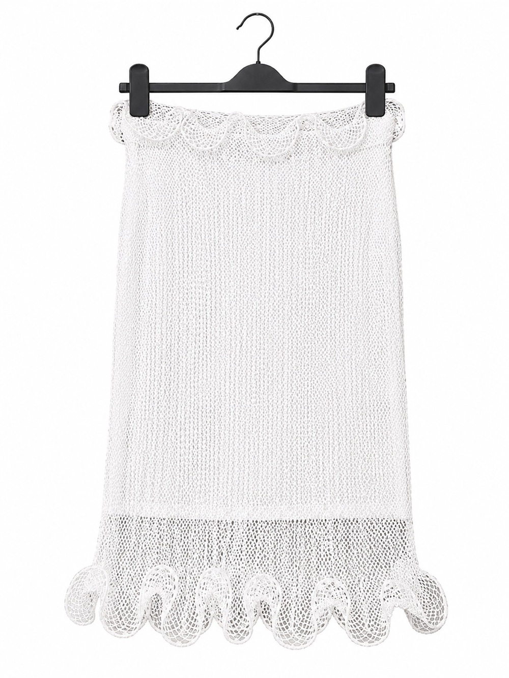 NWT BURBERRY OPTIC WHITE RUFFLED DETAIL PENCIL SKIRT